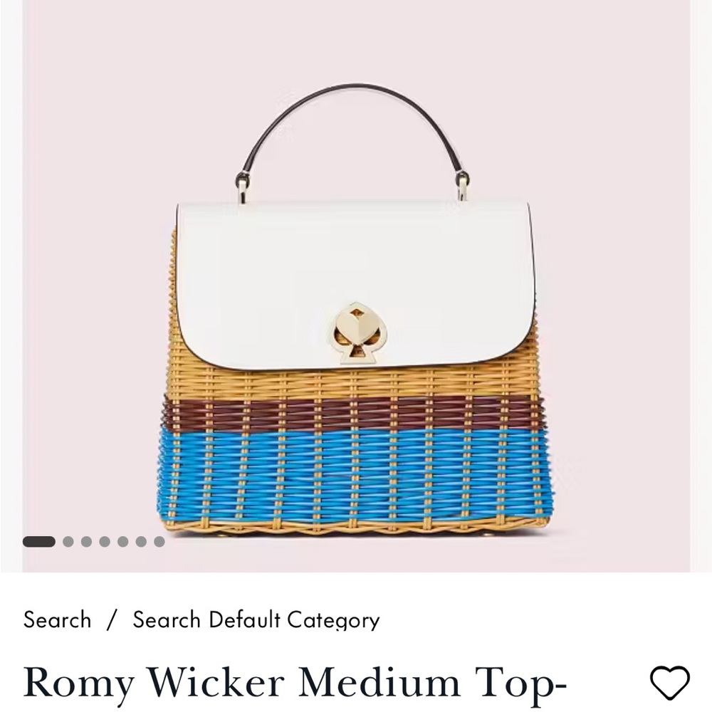 Kate Spade White and Blue Satchel with Gold Hardware